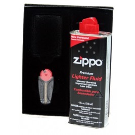 ZIPPO dovanų rinkinys. Dėžutė, kuras, akmenukai.