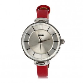 SKMEI  1184CL Silver Case Light Red 