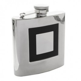 Gertuvė 6oz metalo spalvos dekoruota kvadratu, SV-3030522
