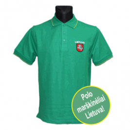 Polo marškinėliai su austu Lietuvos skydu
