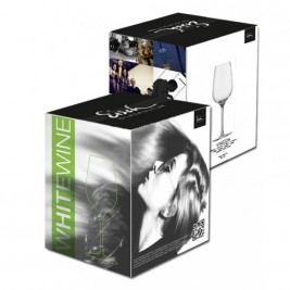 Taurės baltam vynui 4vnt, 21,4cm, 360ml Vinezza dovanų dėžutėje